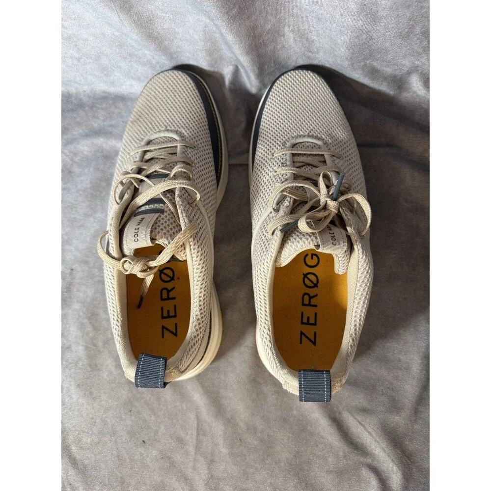 Cole Haan Grand Atlantic Mens Size 10 M Beige Mesh Oxfords Shoe Lace Up C34650